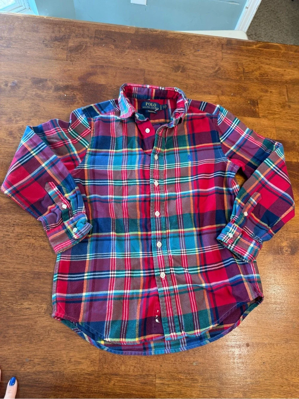 Polo Ralph Lauren Boys Multicolor Plaid Button Down Shirt flannel M(10-12)
